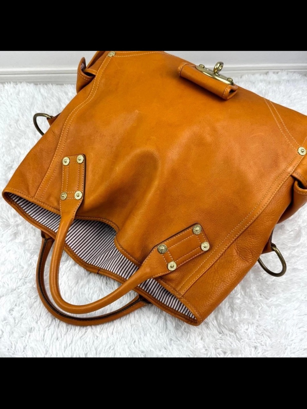 Mulberry Cognac Leather Tote with Gold Hardware - Picture 7 of 11